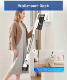 Tineco A20 Cordless Stick Vacuum Cleaner, Powerful Suction, 3 Modes for Multi-Level Messes, 1L Larger Dustbin, Ergonomic Dual-Handle Design, Wall-Mount Dock, LED Headlight