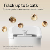PETLIBRO RFID Multi Cats Water Fountain with Cat Recognition &amp; Hydration Monitoring, Pump-Free Auto Cat Water Dispenser, 101oz/3L, 2.4G Wi-Fi APP Control x2 Collar Tags