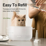 PETLIBRO Cat Water Fountain Stainless Steel with Wireless Pump, 2.5L/84oz Dockstream Easy to Clean, BPA-Free Dog Water Dispenser with Two Flow Modes