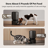 PETLIBRO Automatic Cat Feeder, 5G WiFi Automatic Dog Feeder 5L Timed Cat Feeders with Low Food Sensor, Up to 10 Meals Per Day, Granary Pet Feeder for Cats/Dogs