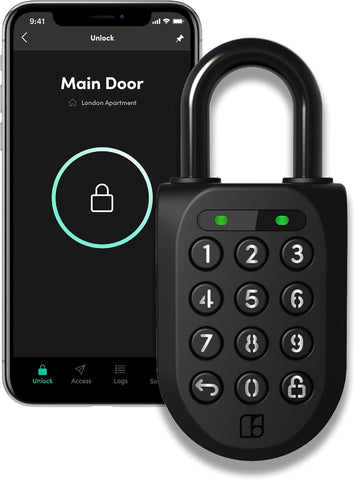 igloohome New Smart Padlock 2 (SP2), The Toughest Smart Padlock – Generate Access from Anywhere with The Mobile app (iOS/Android) – No WiFi Needed, Waterproof; Rechargeable