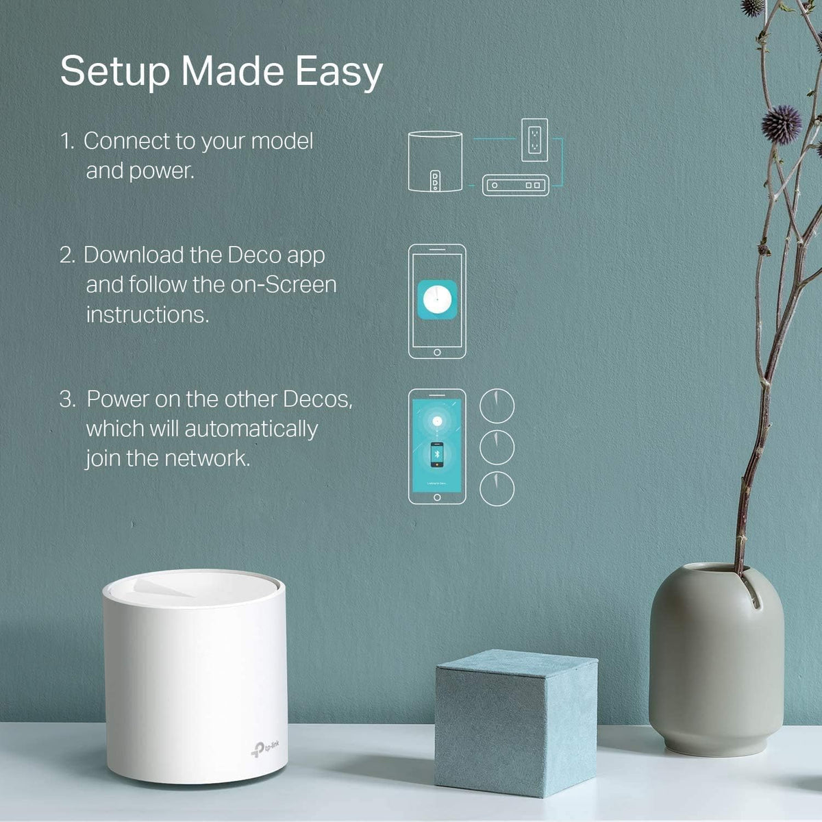 TP-Link Deco X60 WiFi 6 AX3000 Whole-Home Mesh Wi-Fi System, 3-Pack