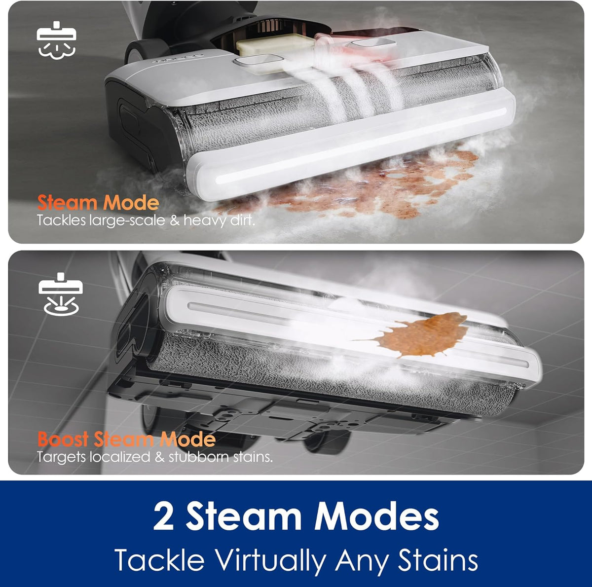 Tineco Floor ONE S7 Steam Cordless Wet Dry Vacuum Steam Mop All-in-One, Floor Washer for Sticky Mess Clean Up on Hard Floors with Digital Display, Self-Cleaning, Edge Cleaning, Safe for Kids & Pets