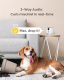 Furbo Mini 360° 2K QHD Pet Camera: Dog &amp; Cat Rotating Treat Dispenser w/Phone App, Smart Indoor Cam with 2-Way Speaker &amp; Night Vision