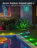 Govee Outdoor Ground Lights 2, Outdoor Lights for Patio Decorations, 15 Pack RGBIC Pathway Lights, IP67 Waterproof, Works with Alexa, Google Assistant - 50ft