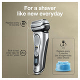 Braun Electric Razor for Men, Waterproof Foil Shaver, Series 9 Pro 9477cc, Wet and Dry Shave, with Portable Charging Case, ProLift Beard Trimmer - Silver