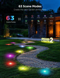 Govee Outdoor Ground Lights 2, Outdoor Lights for Patio Decorations, 15 Pack RGBIC Pathway Lights, IP67 Waterproof, Works with Alexa, Google Assistant - 50ft