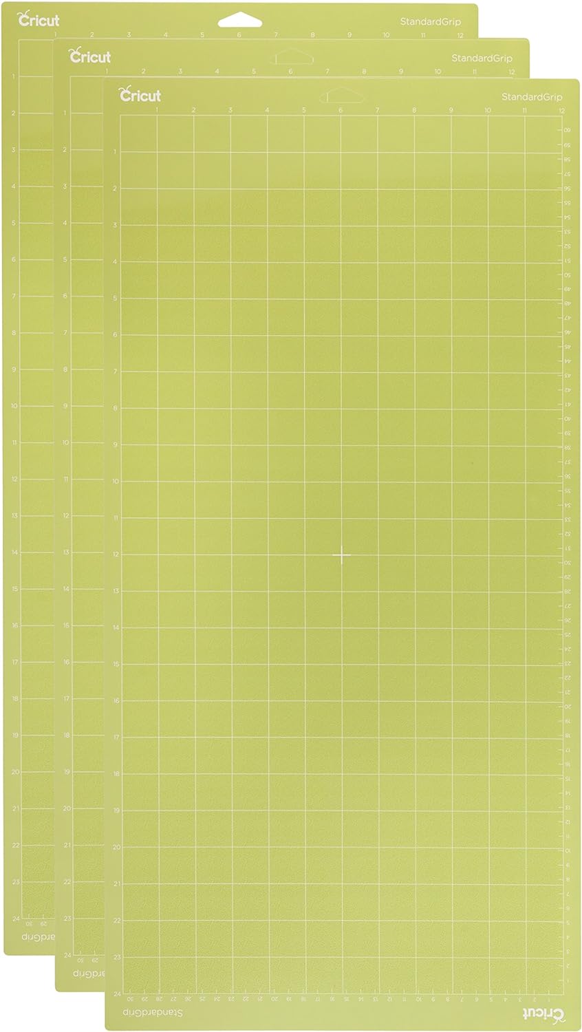 Cricut StandardGrip Machine Mats 12in x 24in, Reusable Cutting Mats for Crafts, Compatible with Cricut Explore & Maker (Pack of 3)