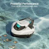 AIPER Seagull SE Cordless Robotic Pool Cleaner, Pool Vacuum Lasts 90 Mins, LED Indicator, Self-Parking, Ideal for Above/In-Ground Pools up to 33 Feet - White