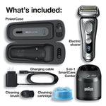 Braun Electric Razor for Men, Waterproof Foil Shaver, Series 9 Pro 9477cc, Wet and Dry Shave, with Portable Charging Case, ProLift Beard Trimmer - Silver