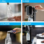 SodaStream Art Sparkling Water Maker Bundle (Misty Blue), with CO2, DWS Bottles, and Bubly Drops Flavors