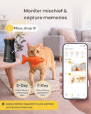Furbo 360° Cat Camera [Subscription Required] Unlock w/Paid Plan: Home Security & Pet Safety Alerts, Rotating Treat Toss w/ 2-Way Speaker, Smart Cam w/Phone App (Low Risk, 3mo Min. Cancel Anytime)