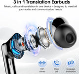 Csasan Ai Translation Earbuds Real Time, Simultaneous Interpretation Translator Earbuds with 6 Translation Modes/164 Languages, No Subscription Translatior Headphones