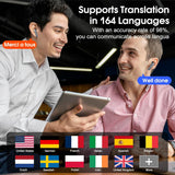 Csasan Ai Translation Earbuds Real Time, Simultaneous Interpretation Translator Earbuds with 6 Translation Modes/164 Languages, No Subscription Translatior Headphones