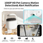 PetPeer Automatic Feeder 1.8L Visible Hanging Cage Smart Pet Food Dispenser Rabbits 2.4G/5G WIFI 2 Million Pixels HD Camera Small Animal Feeder, Connects to Tuya Smart App, 'The World’s First Hanging Cage Feeder'