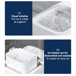 CoolFlow Ice Maker Machine for Home Self Cleaning, 15kg production daily, 9 bullets in 6mins Scoop and Basket, Ideal for Kitchen and Bar