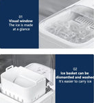 CoolFlow Ice Maker Machine for Home Self Cleaning, 15kg production daily, 9 bullets in 6mins Scoop and Basket, Ideal for Kitchen and Bar