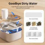 PetPeer Cat Water Fountain for Pets Stainless Steel 3.2L 4-Fold Filtering Function Infrared Sensing Water Output Cat Fountain