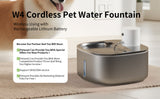 PetPeer Cat Water Fountain for Pets Stainless Steel 3.2L 4-Fold Filtering Function Infrared Sensing Water Output Cat Fountain