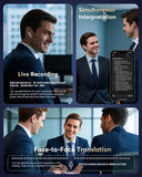 EUQQ AI Language Translation Earbuds, Bluetooth 5.4 Headphones Translator for 144 Languages & Accents, Wireless 36 Hours Wireless Headphones with 4 ANC Mic, IP7 Waterproof Earphones,Black