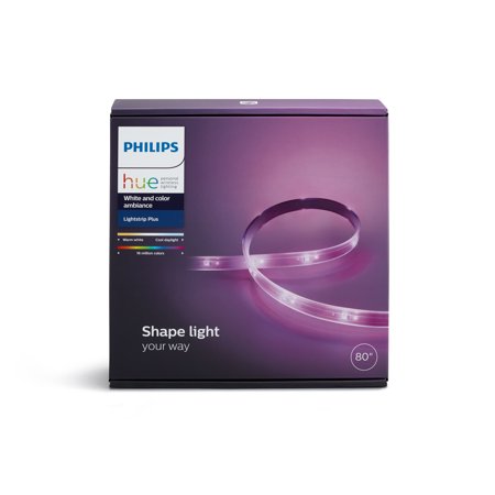Philips Hue Lightstrip Plus v4 [2 m] White & Colour Ambiance Smart LED Kit with Bluetooth, Works with Alexa, Google Assistant and Apple HomeKit