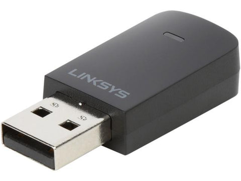 Linksys - Next-Gen AC Dual-Band AC600 USB Network Adapter - Black