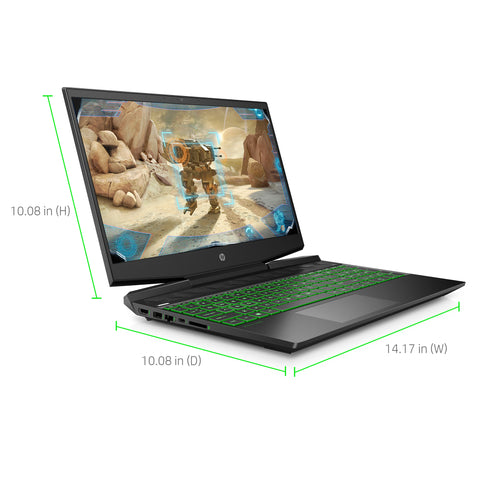 HP Pavilion 15.6" FHD Gaming Laptop, Intel Core i5-9300H, NVIDIA GeForce GTX 1050 (3 GB GDDR5), 8GB SDRAM, 256GB SSD, Shadow Black, Acid Green, 15-dk0068wm