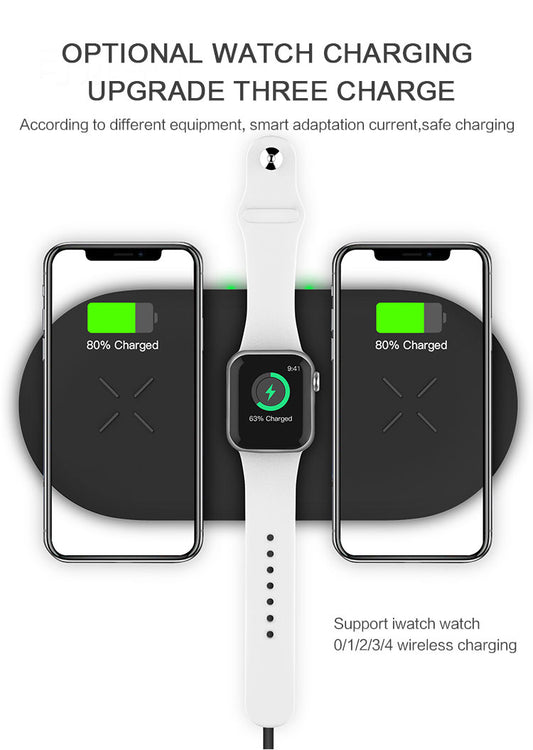 Беспроводная зарядная станция 3-в-1, Быстрая зарядка для iPhone / iWatch / Air-pods (M7)