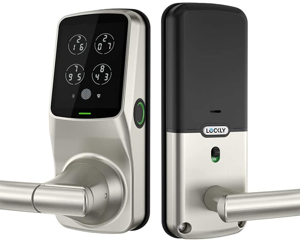 Model-S Satin Nickel Smart Touchscreen Keypad Door Latch Lock with Bluetooth