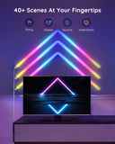 Govee Glide RGBIC Smart Wall Light, Multicolor Customizable, Music Sync Home Decor LED Light Bar for Gaming and Streaming, Alexa and Google Assistant, 8 Pcs and 4 Corners (only 1v  Adapter)