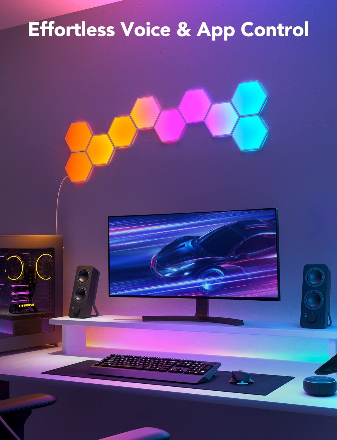 Govee Glide Hexa Light Panels, RGBIC LED Hexagon Wall Lights, 10 Pack