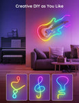 Govee Neon Rope Light, RGBIC Rope Lights with Music Sync, DIY Lighting Mode, Works with Alexa, Google Assistant, 10ft LED Strip Lights for Bedroom, Living Room, Gaming Decor