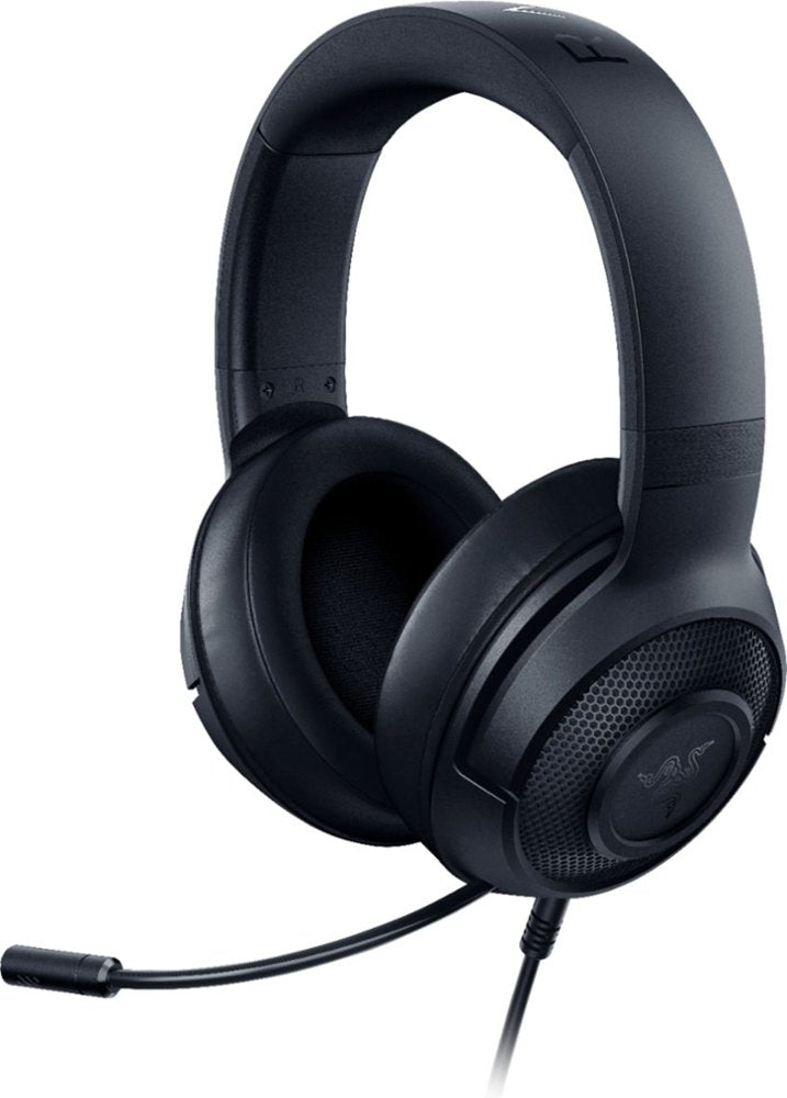 Razer - Проводная игровая гарнитура Kraken X с шумоподавлением, закрываемые ухом, - черный
