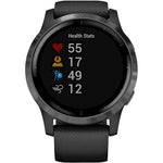Garmin - Vívoactive 4 GPS Smartwatch 33mm Fiber-Reinforced Polymer - Slate with Black Case and Silicone Band