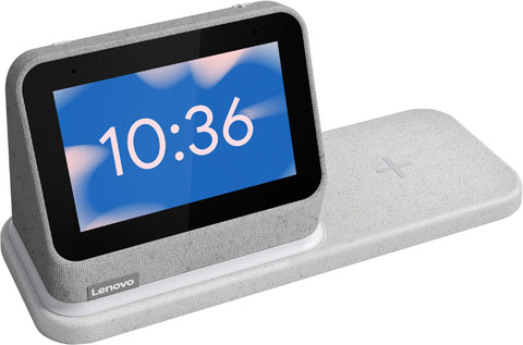 Lenovo Smart Clock 2 with Wireless Charging Dock Heather Gray