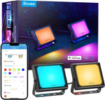 Govee Outdoor Lights, Flood Lights, Smart Color Changing IP65 Waterproof, 2 Pack