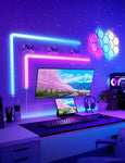 Govee Glide RGBIC Smart Wall Light, Multicolor Customizable, Music Sync Home Decor LED Light Bar for Gaming and Streaming, Alexa and Google Assistant, 8 Pcs and 4 Corners (only 1v  Adapter)