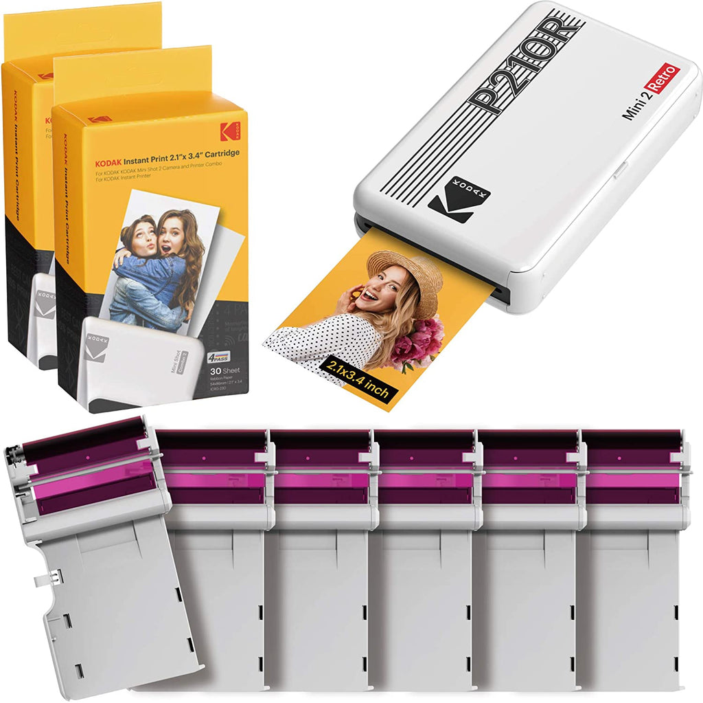 Kodak Mini 2 2.1x3.4” Portable Instant Printer - White +