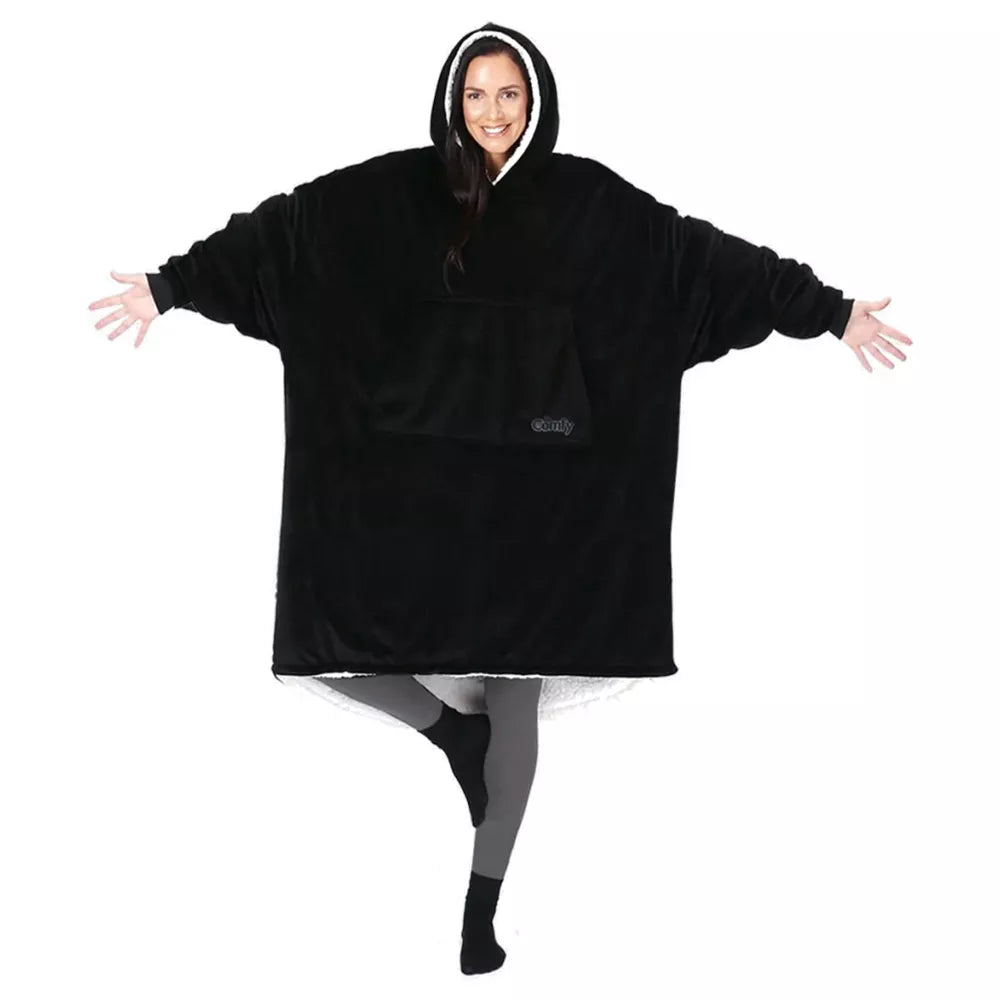 The Comfy Original Microfiber Sherpa Lined Wearable Blanket Hoodie wit