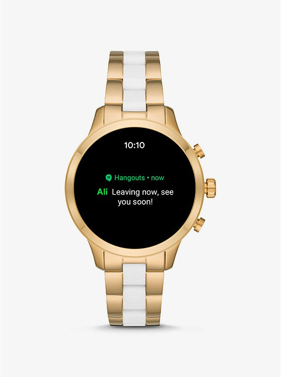 Michael kors runway clearance gold tone smartwatch