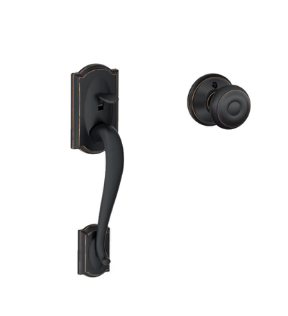 Schlage Camelot - Front Entry Handle and Georgian Knob