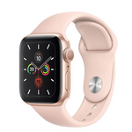 Apple Watch Series 5 - золотой алюминиевый корпус со спортивным ремешком розового цвета