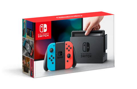 Консоль Nintendo Switch с неоново-синим и красным Joy-Con