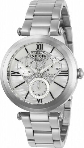 Женский кварцевый ремешок из нержавеющей стали Invicta Angel, серебристый, повседневные часы (модель: 28924)