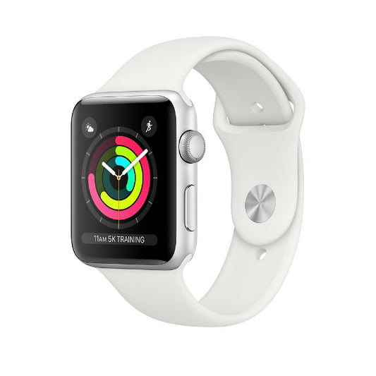 Apple Watch Series 3 -  Silver Aluminum Case with White Sport Band